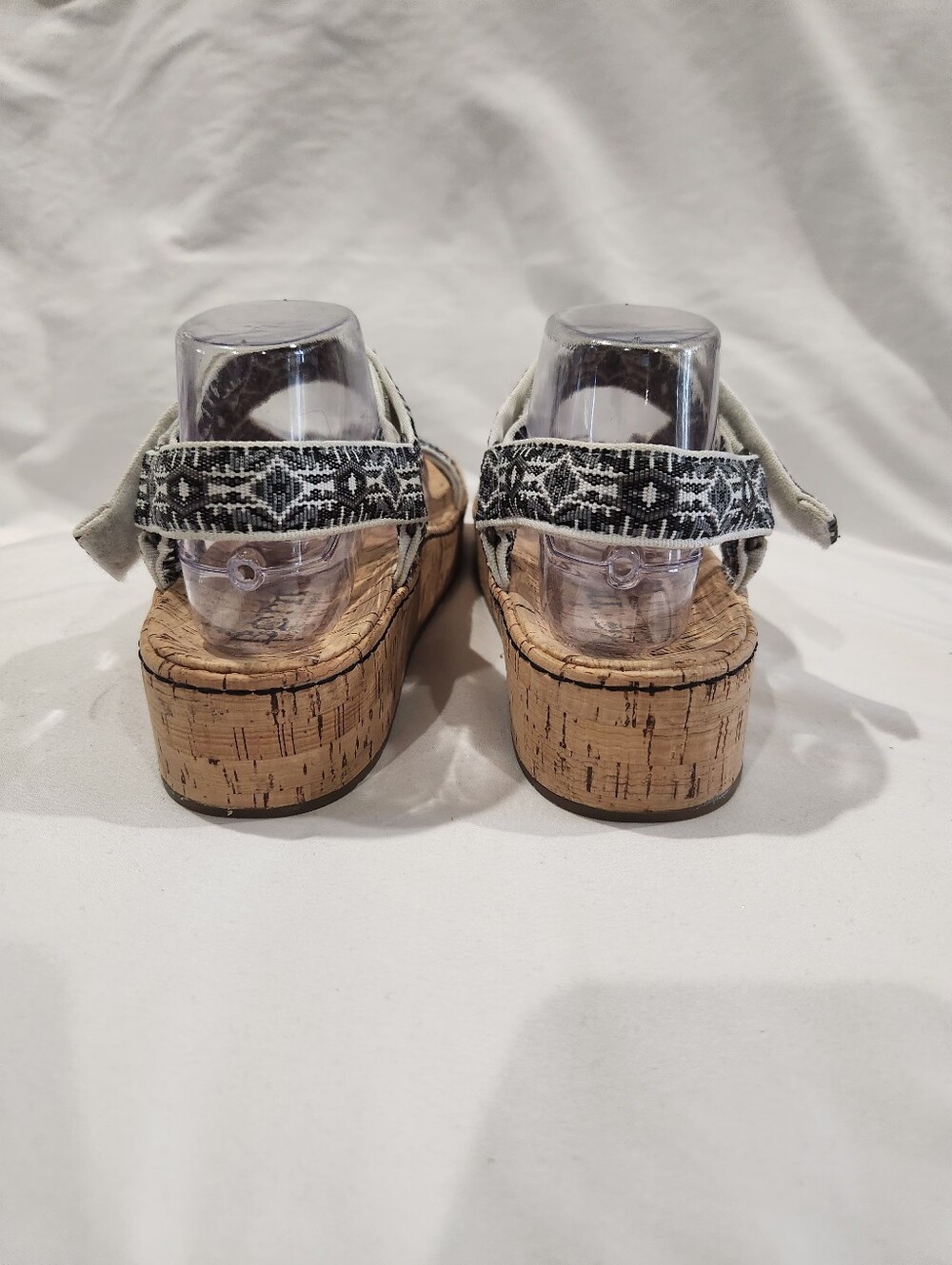 Born Sirena Sporty Black White & Cork Platform Sandals Size 10 - Picture 6 of 8